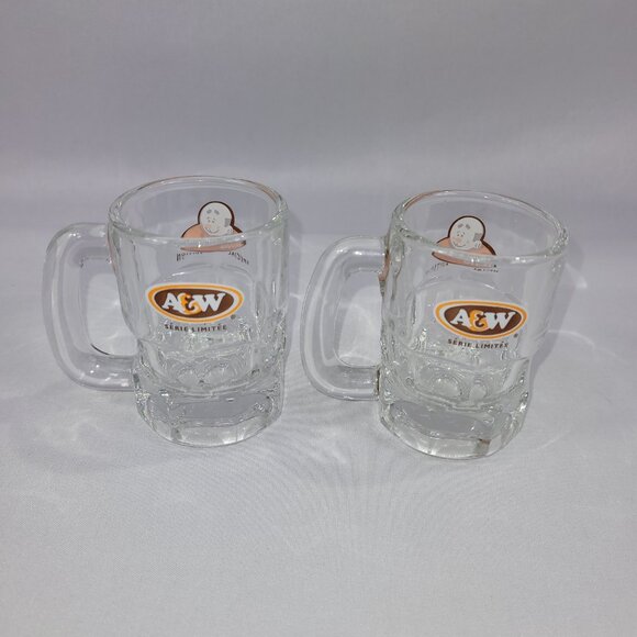 A&W Root Beer Mini Vintage 3.25" Glass Mug Set Toothpick Holder Restaurant - Picture 1 of 2